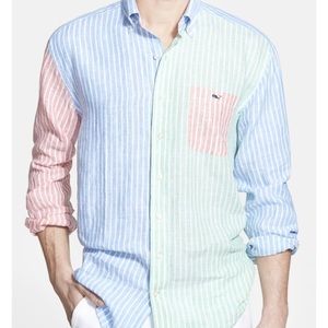 Vineyard Vines linen tucker shirt multicolor men S